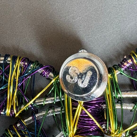 Signed SJ Wire Wrapped Dragonfly Scatter Pin Brooch Handmade Silver 2" - Picture 2 of 3